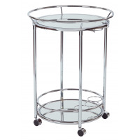 OSP Home Furnishings RYS37-CHR Rose Serving Cart with Chrome Finish